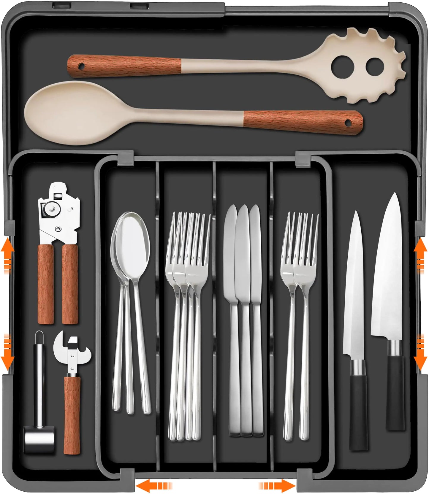Adjustable Kitchen Drawer Organizer – Expandable Cutlery & Utensil Storage