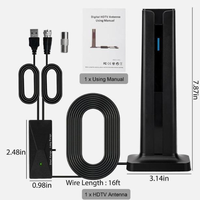 TV Antenna Digital HD 1080P 4K Ultra HD Indoor Long Range High-Quality Signal for Home Entertainment Full HD NBC ABC HSN HDMI