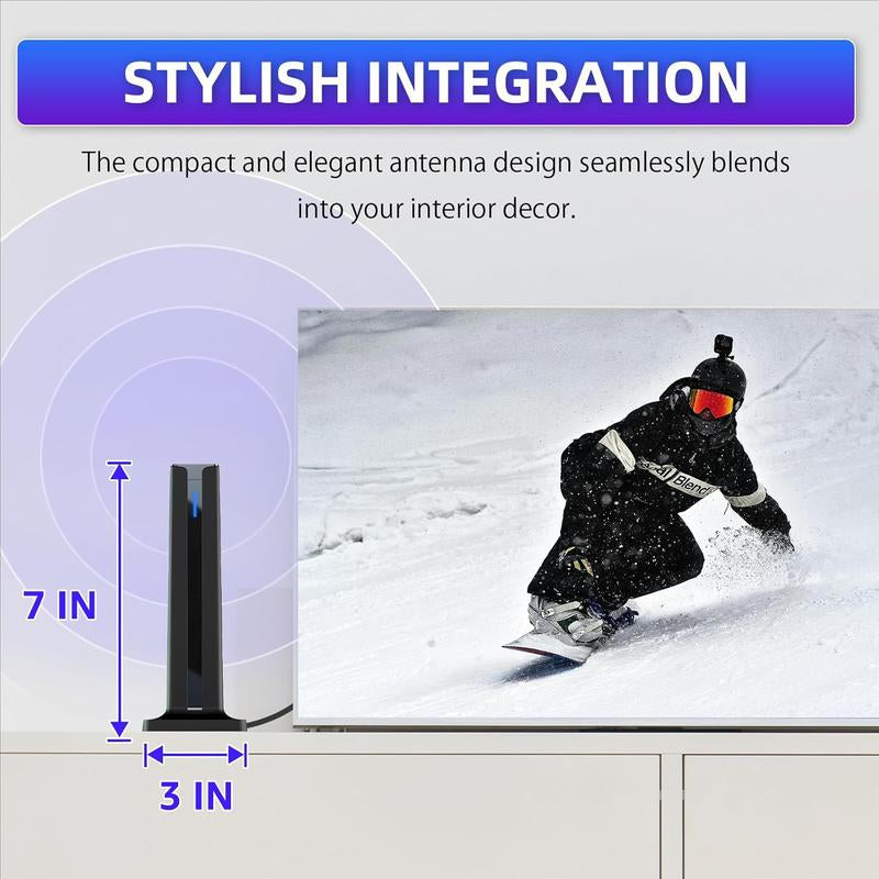 TV Antenna Digital HD 1080P 4K Ultra HD Indoor Long Range High-Quality Signal for Home Entertainment Full HD NBC ABC HSN HDMI