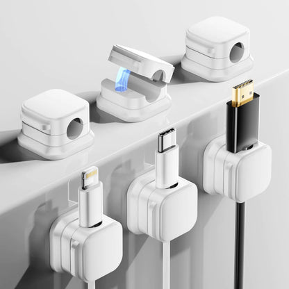6 Pack White Cable Tidy Clips