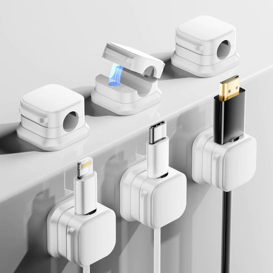 6 Pack White Cable Tidy Clips